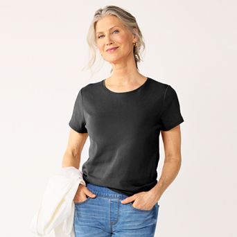 Petite Croft & Barrow® Essential Crewneck Tee