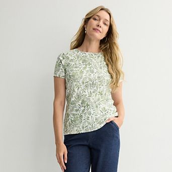 Petite Croft & Barrow® Essential Crewneck Tee