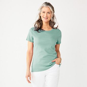 Petite Croft & Barrow® Essential Crewneck Tee