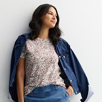 Petite Croft & Barrow® Essential Crewneck Tee