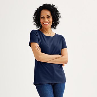 Petite Croft & Barrow® Essential Crewneck Tee