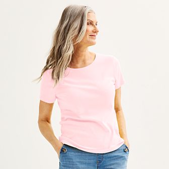 Petite Croft & Barrow® Essential Crewneck Tee