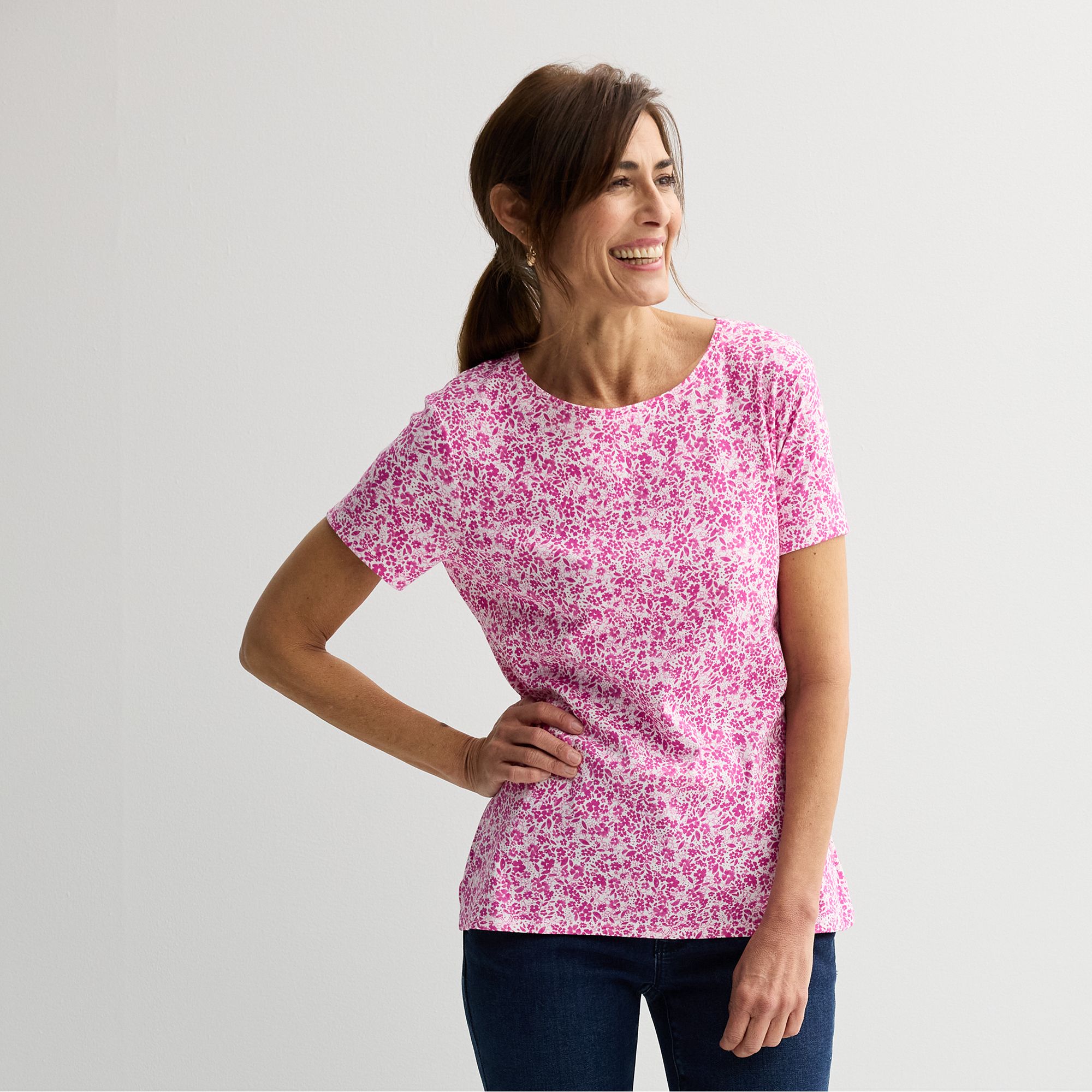 Petite Croft & Barrow® Essential Crewneck Tee, Womens, Size: XL Petite, P