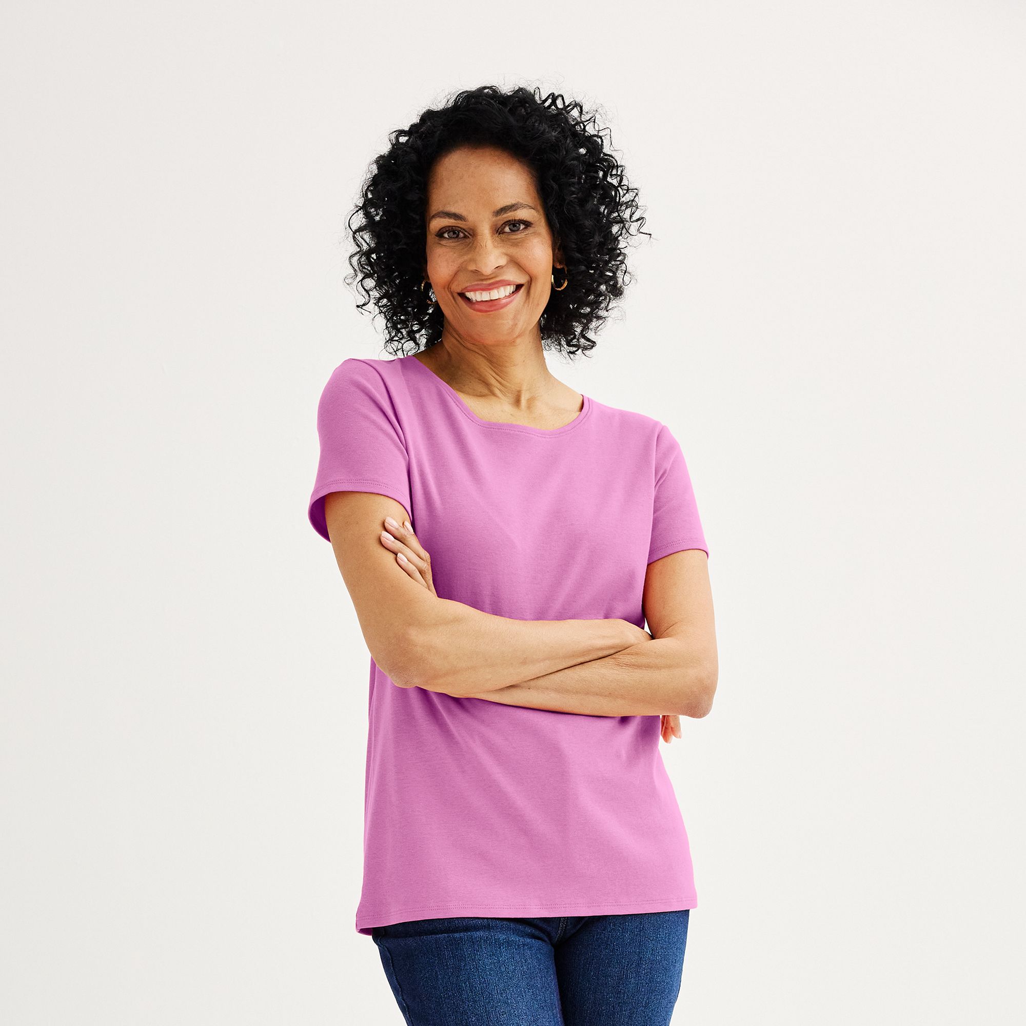 Petite Croft & Barrow® Essential Crewneck Tee, Womens, Size: XS Petite, P