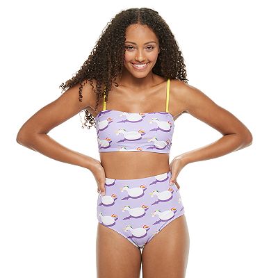 Juniors UNDERCURRENT Graphic Convertible Bandeau Bikini Top
