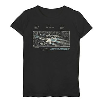 Girls 7-16 Star Wars X-Wing Concept Panel Tee