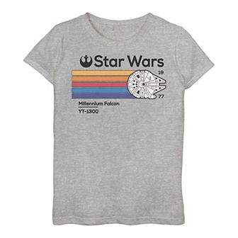 Girls 3-16 Star Wars Americana Style Millennium Falcon Logo Tee