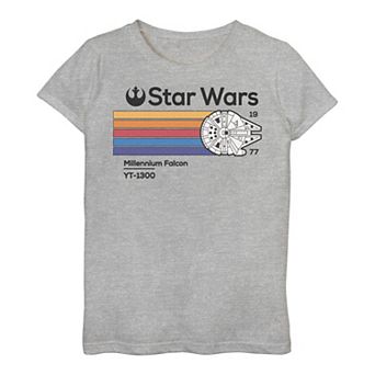 Girls 3-16 Star Wars Americana Style Millennium Falcon Logo Tee