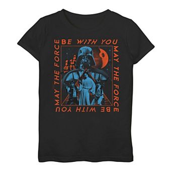 Girls 3-16 Star Wars "May The Force Be With You" Box Poster Tee