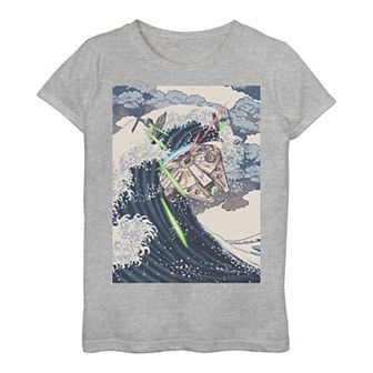 Girls 3-16 Star Wars Millennium Falcon Space Wave Poster Tee