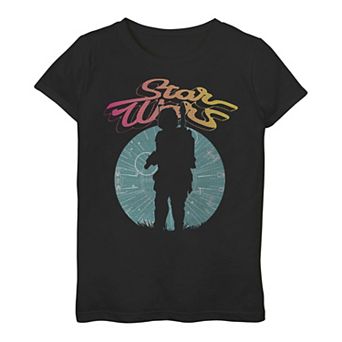 Girls 3-16 Star Wars Boba Fett Silhouette Star Tee