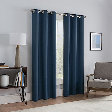 eclipse Talisa Draft Blocker Fleece Insulated Absolute Zero 100% Blackout Window Curtain Set