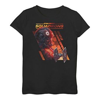 Girls 3-16 Star Wars: Squadrons Galactic Empire TIE Fighter Panels Tee