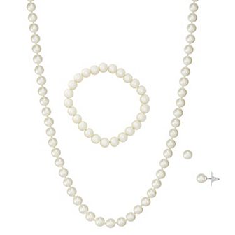 Napier Simulated Pearl Necklace, Bracelet & Earring Set