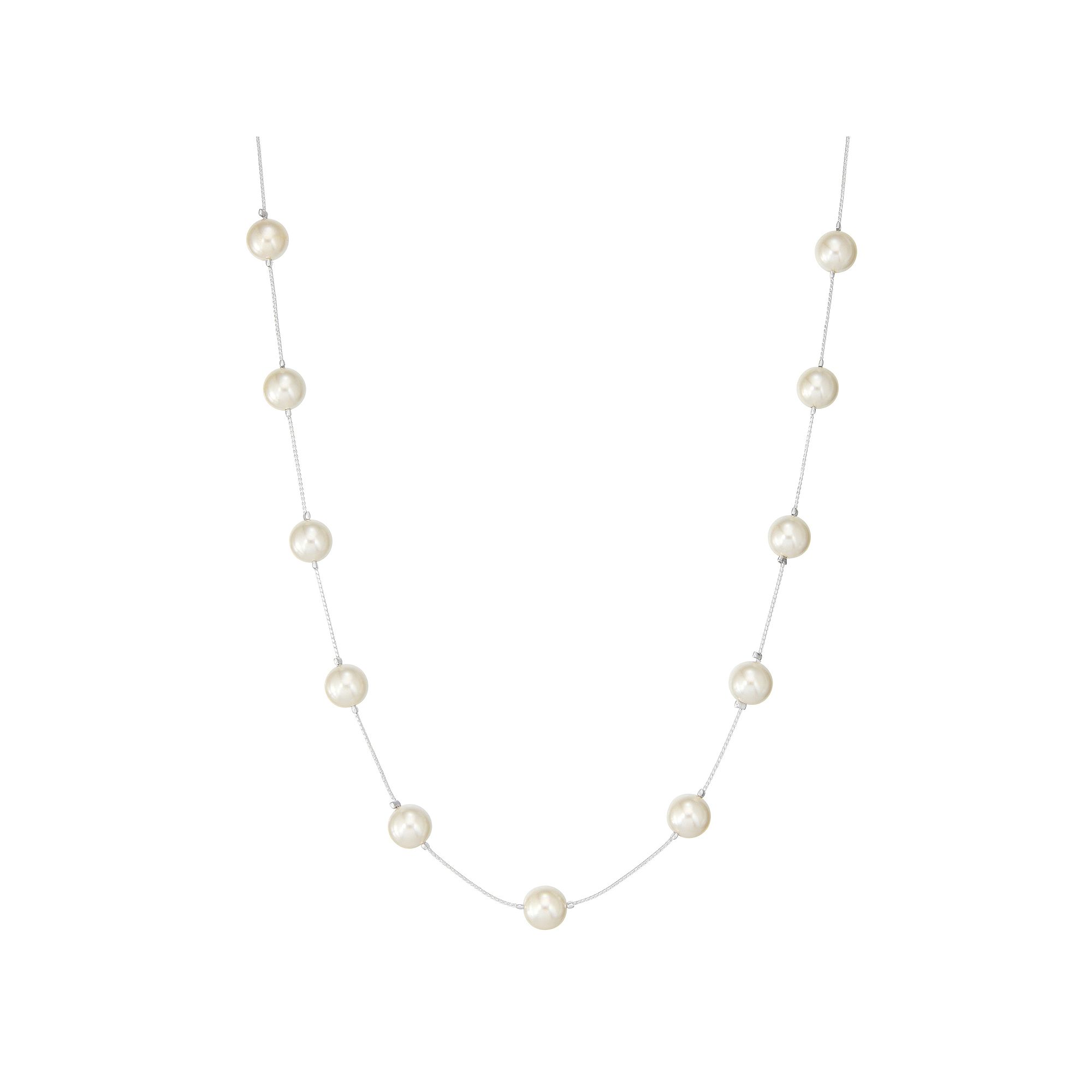 Napier Simulated Pearl Illusion Necklace, Womens, White
