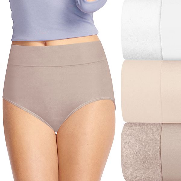 Hanes Premium Women's 3pk Smoothing Seamless Briefs Underwear - Basic Pack  Beige/Light Brown/Black 5