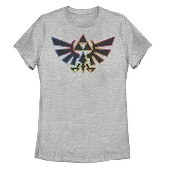 Juniors' Zelda Triforce Multi-Color Outline Tee