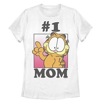 Juniors' Garfield Mother's Day Number One Mom Tee