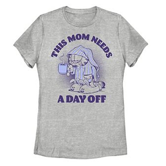 Juniors' Garfield This Mom Needs A Day Off Portrait Tee