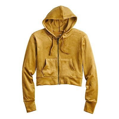 Zip up velour hoodie outlet