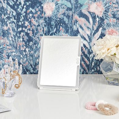 GloTech LED Slim Pad Mirror with Magnifying Lights