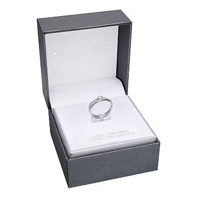 PRIMROSE Sterling Silver Cubic Zirconia Trio Ring Set
