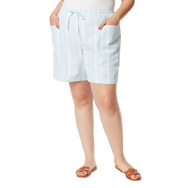 Plus Size Gloria Vanderbilt Jenna Linen Bermuda Shorts