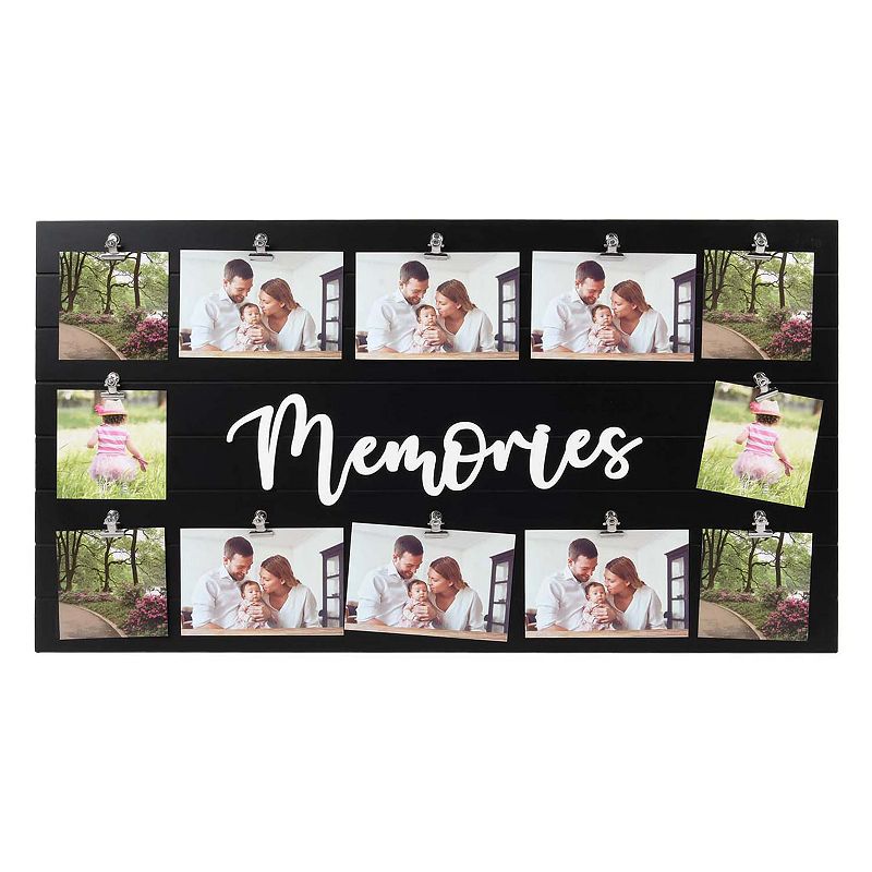 Prinz 12-Opening Memories Photo Clip Collage Wall Frame, Black