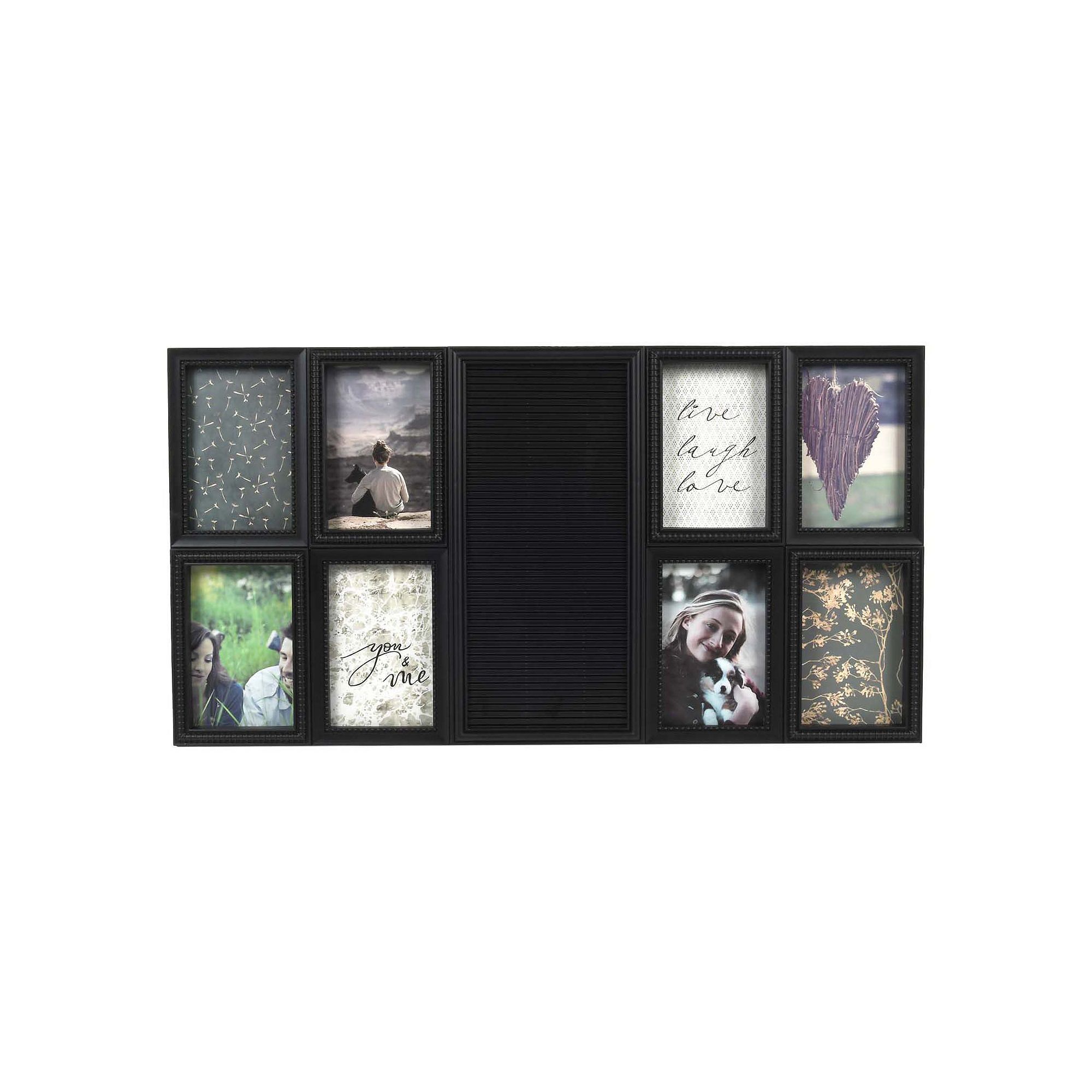 Prinz 8-Opening Letter Board Collage Wall Frame, Black