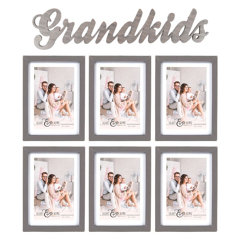 Prinz Grandkids Collage Wall Frame 7-piece Set, Grey