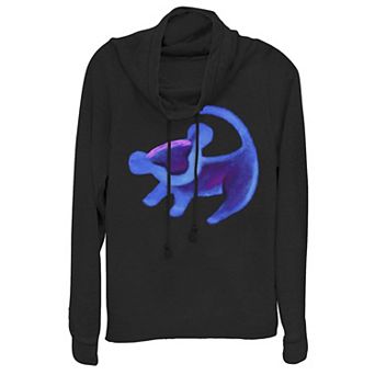 Disney's Lion King Simba Cave Painting Blue Hue Cowlneck Graphic Lightweight Long Sleeve