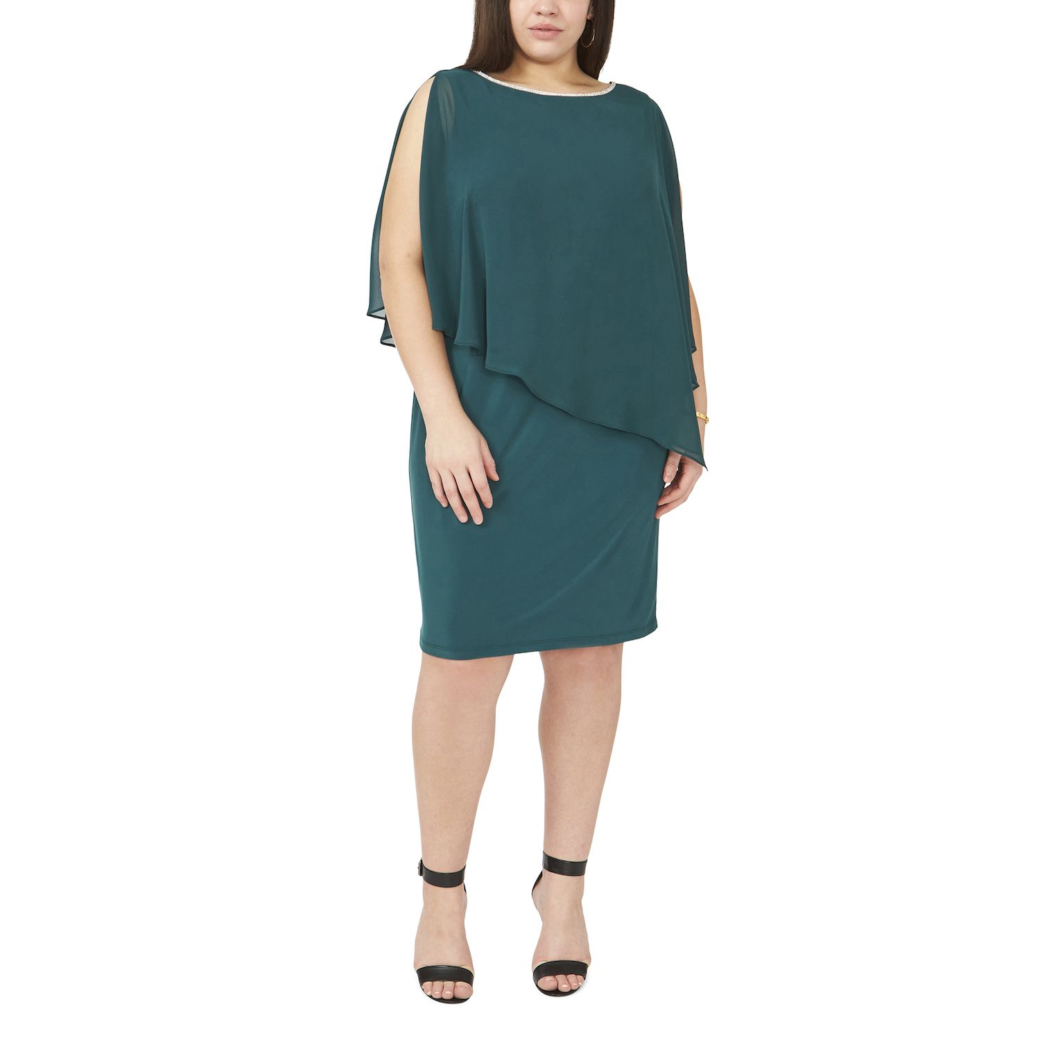 cold shoulder overlay dress