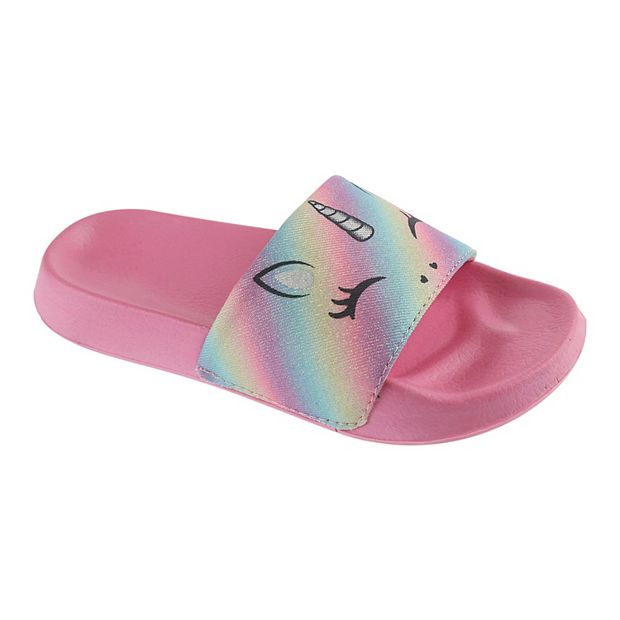 Girls Elli by Capelli Rainbow Unicorn Slide Sandals