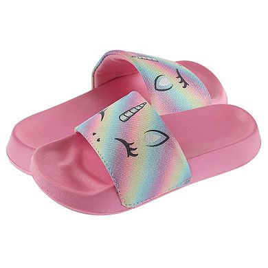 Girls Elli by Capelli Rainbow Unicorn Slide Sandals