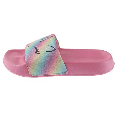 Girls Elli by Capelli Rainbow Unicorn Slide Sandals