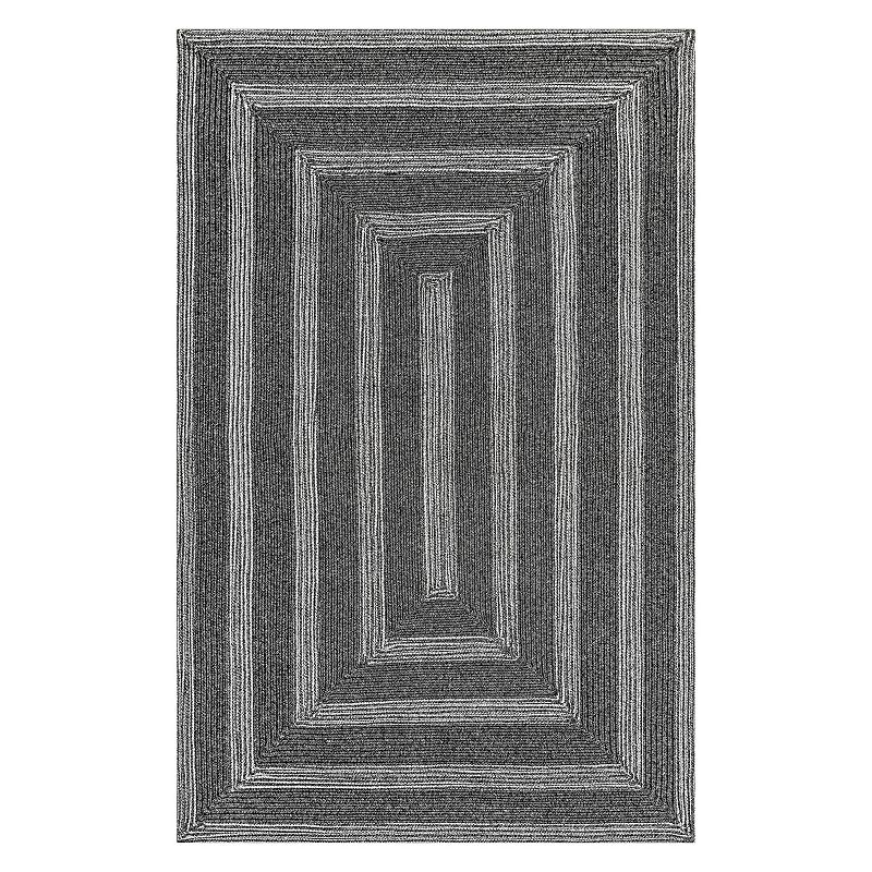 nuLOOM Rowan Braided Texture Indoor Outdoor Rug, Grey, 7.5X9.5 Ft