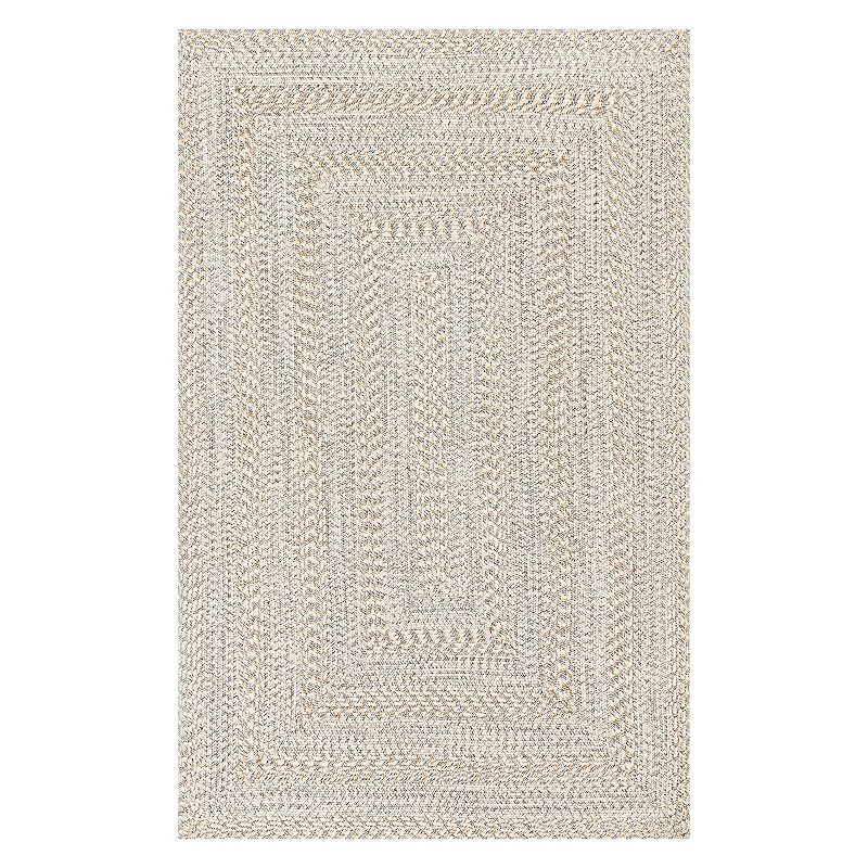 nuLOOM Rowan Braided Texture Indoor Outdoor Rug, White, 7.5X9.5 Ft