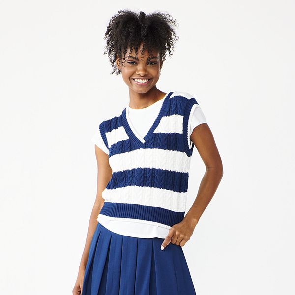 Juniors' SO® Striped Sweater Vest