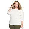 Plus Size Croft & Barrow® Quilted Three Quarter Sleeve Roll-Tab Top