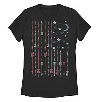 Juniors' Americana Boho Arrows & Stars American Flag Tee