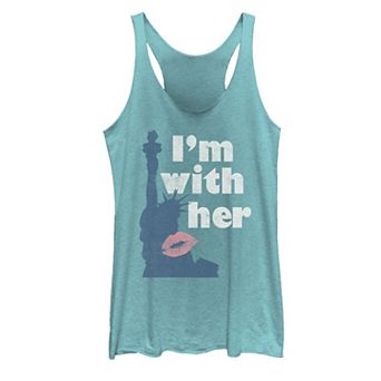 Juniors' Americana "I'm With Her" Statue Of Liberty Kiss Tank Top