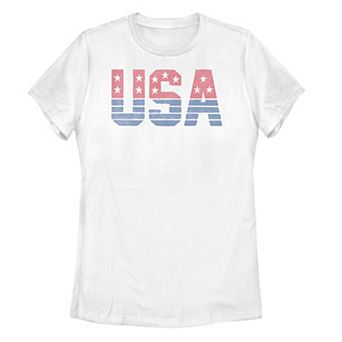 Juniors' Americana USA Stars and Stripes Tee