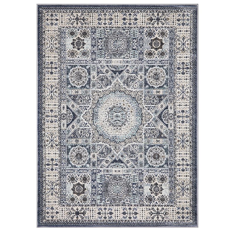 Concord Global Suzani Medallion Area Rug, Blue, 8X11 Ft