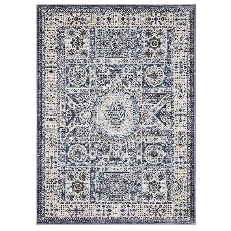 Concord Global Suzani Medallion Area Rug, Blue, 8X11 Ft