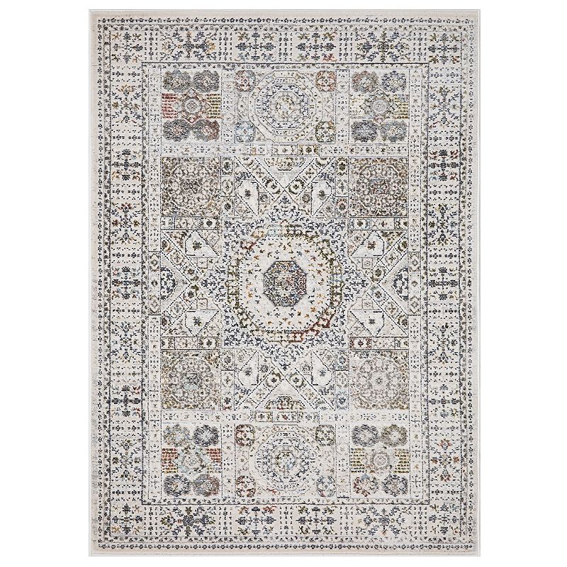 Concord Global Suzani Medallion Area Rug, Beig/Green, 8X11 Ft