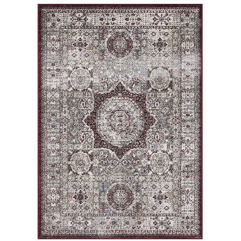 Concord Global Suzani Medallion Area Rug, Red, 8X11 Ft