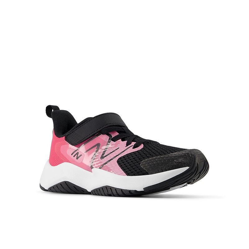 New Balance® RAV v2 Kids' Running Shoes, Girl's, Size: 1 Wide, Signal Pink Black