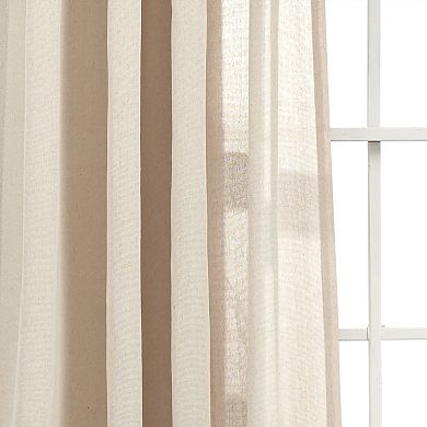 Lush Decor Ruched Waterfall Linen Window Curtain Panel