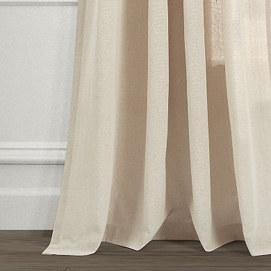 Lush Decor Ruched Waterfall Linen Window Curtain Panel