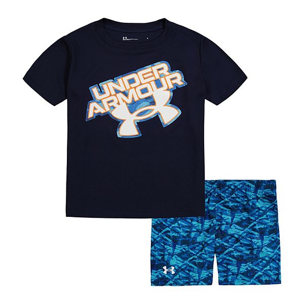Baby Boy Under Armour Graphic Tee & Palm Camo Shorts Set
